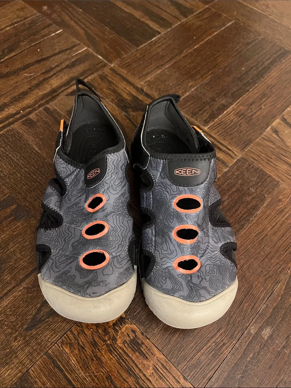 KEEN Kids Gray and Orange Slip-On Water Shoes